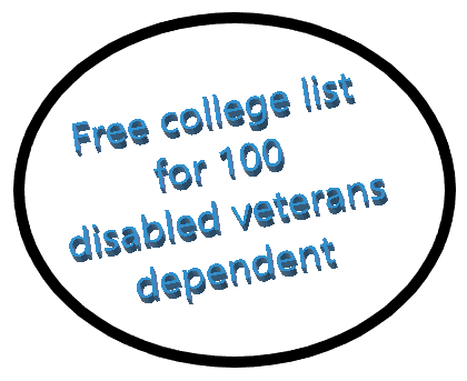 Free college list for 100 disabled veterans dependents